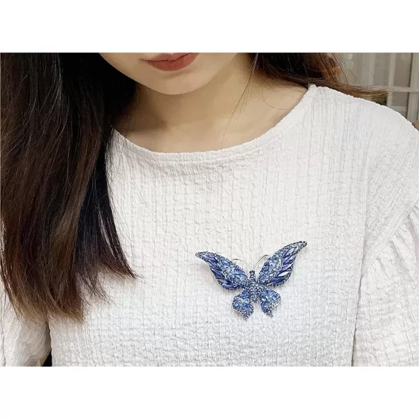 Rhinestone Butterfly Brooch Pin for Women Girls Fashion Exquisite Big Blue Crystal Empress Monarch Winged Brooches Lapel Pins Elegant Dress Accessories Wedding Christmas Birthday Jewelry GiftRhinestone Butterfly Brooch Pin for Women Girls Fashion Exquisite Big Blue Crystal Empress Monarch Winged Brooches Lapel Pins Elegant Dress Accessories Wedding Christmas Birthday Jewelry Gift
