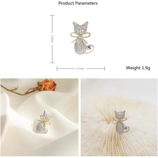 Rhinestone Cat Brooch Pin for Women Girls Fashion Crystal Animal Brooches Lapel Pins Dainty Small Cute Dress Accessories Jewelry Boutonniere Corsage for Hat Bag Suit Tie Birthday Christmas HolidayRhinestone Cat Brooch Pin for Women Girls Fashion Crystal Animal Brooches Lapel Pins Dainty Small Cute Dress Accessories Jewelry Boutonniere Corsage for Hat Bag Suit Tie Birthday Christmas Holiday