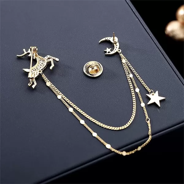 Rhinestone Deer Brooches Pin for Women Girls Fashion Crystal Delicate Animal Moon Star Elk Brooch Lapel Pins Accessories Corsage Lucky Christamas Holiday Jewelry Birthday BFF GiftRhinestone Deer Brooches Pin for Women Girls Fashion Crystal Delicate Animal Moon Star Elk Brooch Lapel Pins Accessories Corsage Lucky Christamas Holiday Jewelry Birthday BFF Gift