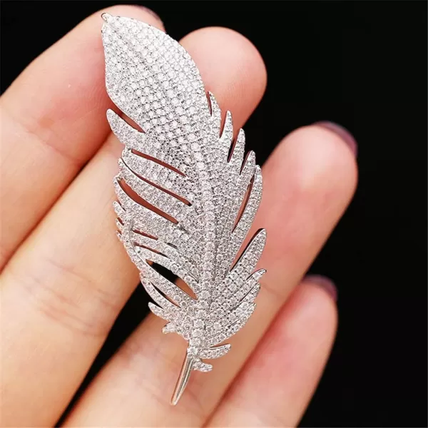 Rhinestone Feather Brooch Pin for Women Men Fashion Crystal Delicate Leaf Brooch Lapel Pins Elegant Dress Accessories Jewelry Boutonniere Corsage for Hat Bag Suit Tie Gift Fathers Day Wedding BirthdayRhinestone Feather Brooch Pin for Women Men Fashion Crystal Delicate Leaf Brooch Lapel Pins Elegant Dress Accessories Jewelry Boutonniere Corsage for Hat Bag Suit Tie Gift Fathers Day Wedding Birthday