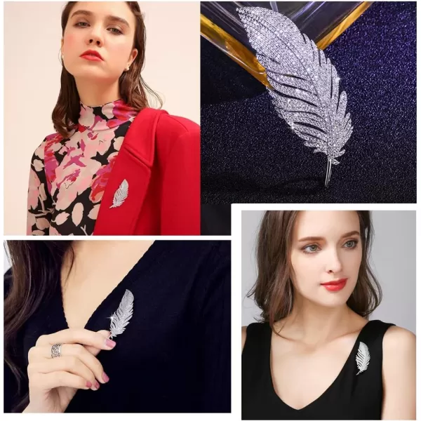 Rhinestone Feather Brooch Pin for Women Men Fashion Crystal Delicate Leaf Brooch Lapel Pins Elegant Dress Accessories Jewelry Boutonniere Corsage for Hat Bag Suit Tie Gift Fathers Day Wedding BirthdayRhinestone Feather Brooch Pin for Women Men Fashion Crystal Delicate Leaf Brooch Lapel Pins Elegant Dress Accessories Jewelry Boutonniere Corsage for Hat Bag Suit Tie Gift Fathers Day Wedding Birthday