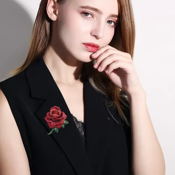 Rhinestone Rose Flower Brooch Pin for Women Men Fashion Red Green Crystal Big Leaf Brooch Lapel Pins Elegant Dress Accessories Jewelry Boutonniere Corsage for Hat Bag Suit Tie Gift Wedding BirthdayRhinestone Rose Flower Brooch Pin for Women Men Fashion Red Green Crystal Big Leaf Brooch Lapel Pins Elegant Dress Accessories Jewelry Boutonniere Corsage for Hat Bag Suit Tie Gift Wedding Birthday