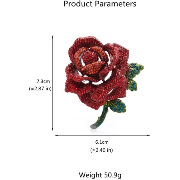 Rhinestone Rose Flower Brooch Pin for Women Men Fashion Red Green Crystal Big Leaf Brooch Lapel Pins Elegant Dress Accessories Jewelry Boutonniere Corsage for Hat Bag Suit Tie Gift Wedding BirthdayRhinestone Rose Flower Brooch Pin for Women Men Fashion Red Green Crystal Big Leaf Brooch Lapel Pins Elegant Dress Accessories Jewelry Boutonniere Corsage for Hat Bag Suit Tie Gift Wedding Birthday