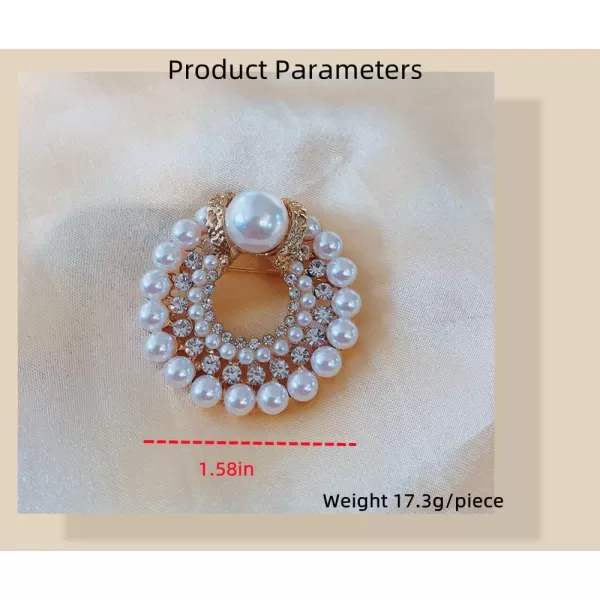 Rhinestone Shell Pearl Wreath Wedding Brooch Corsage Silk Scarf Clip for Women Girls Fashion Crystal Round Brooches Lapel Brestpin Elegant Delicate Dress Accessories Birthday Christmas Party Decor Jewelry GiftRhinestone Shell Pearl Wreath Wedding Brooch Corsage Silk Scarf Clip for Women Girls Fashion Crystal Round Brooches Lapel Brestpin Elegant Delicate Dress Accessories Birthday Christmas Party Decor Jewelry Gift
