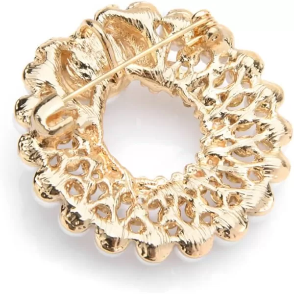 Rhinestone Shell Pearl Wreath Wedding Brooch Corsage Silk Scarf Clip for Women Girls Fashion Crystal Round Brooches Lapel Brestpin Elegant Delicate Dress Accessories Birthday Christmas Party Decor Jewelry GiftRhinestone Shell Pearl Wreath Wedding Brooch Corsage Silk Scarf Clip for Women Girls Fashion Crystal Round Brooches Lapel Brestpin Elegant Delicate Dress Accessories Birthday Christmas Party Decor Jewelry Gift