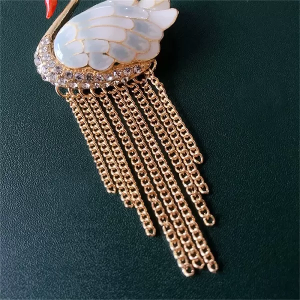 Rhinestone Swan Animal Brooch Pin for Women Girls Fashion Gold Tone Enameled Tassel Chain Drop Dangle Brooches Lapel Pins Dainty Dress Accessories Jewelry for Hat Bag Suit Tie Birthday AnniversaryRhinestone Swan Animal Brooch Pin for Women Girls Fashion Gold Tone Enameled Tassel Chain Drop Dangle Brooches Lapel Pins Dainty Dress Accessories Jewelry for Hat Bag Suit Tie Birthday Anniversary