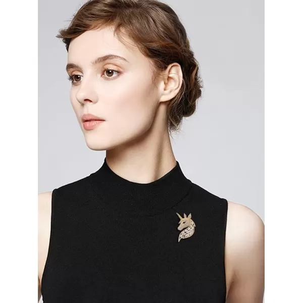 Rhinestone Unicorn Brooch for Women Girls Unisex Fashion Dainty Crystal CZ Golden Cute Animal Horse Brooch Lapel Pin Dress Suit Accessories Christmas Birthday Mothers Day Jewelry GiftRhinestone Unicorn Brooch for Women Girls Unisex Fashion Dainty Crystal CZ Golden Cute Animal Horse Brooch Lapel Pin Dress Suit Accessories Christmas Birthday Mothers Day Jewelry Gift