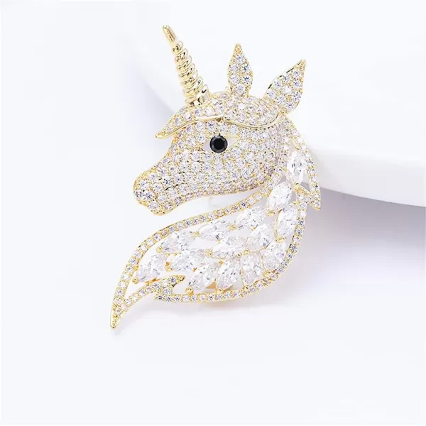 Rhinestone Unicorn Brooch for Women Girls Unisex Fashion Dainty Crystal CZ Golden Cute Animal Horse Brooch Lapel Pin Dress Suit Accessories Christmas Birthday Mothers Day Jewelry GiftRhinestone Unicorn Brooch for Women Girls Unisex Fashion Dainty Crystal CZ Golden Cute Animal Horse Brooch Lapel Pin Dress Suit Accessories Christmas Birthday Mothers Day Jewelry Gift