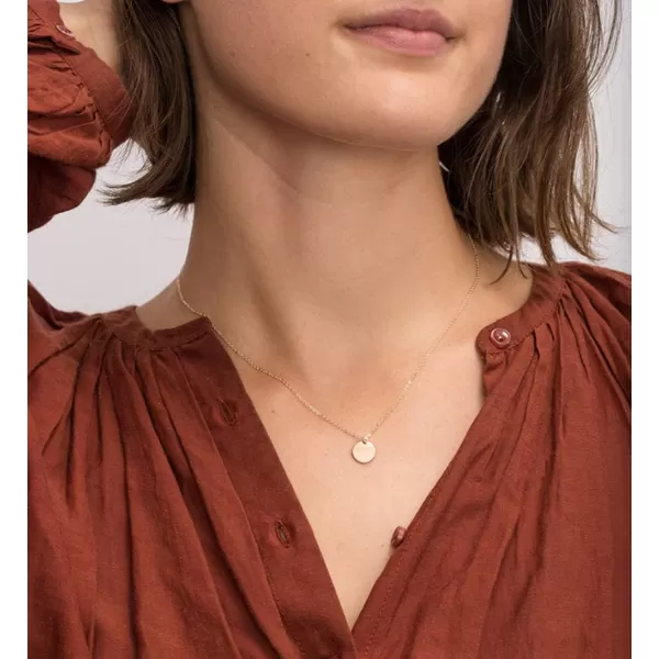 Round Gold Coin Pendant Necklace for Women Girls 925 Sterling Silver 18K Gold Plated Simple Small Full Moon Minimalist Geometric Disk Circle Chain Delicate Choker Jewelry BFF Fashion Gifts Boxgold plated