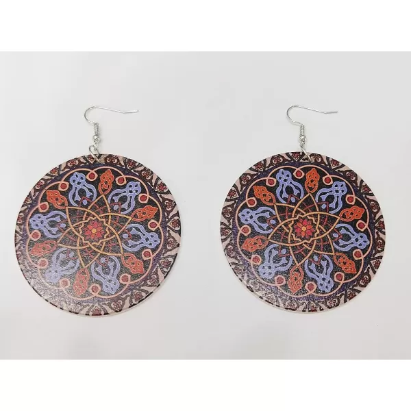 Round Wooden Dangle Earrings for Women Girl African Ethnic Queen Painted Figure Drop Earring Boho Lightweight Ear Hook Stud JewelryRound Wooden Dangle Earrings for Women Girl African Ethnic Queen Painted Figure Drop Earring Boho Lightweight Ear Hook Stud Jewelry