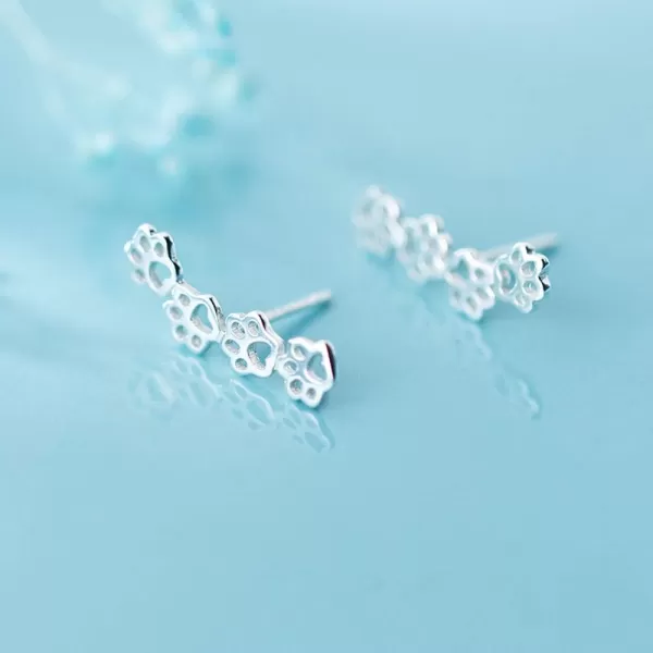 S925 Sterling Silver Puppy Dog Cat Pet Paw Print Cuff Stud Earrings for Women Teen Girls Pierced Ears Climber Crawler 14K White Gold Plated Cute Dainty Kitten Animal Footprint Hypoallergenic JewelryS925 Sterling Silver Puppy Dog Cat Pet Paw Print Cuff Stud Earrings for Women Teen Girls Pierced Ears Climber Crawler 14K White Gold Plated Cute Dainty Kitten Animal Footprint Hypoallergenic Jewelry