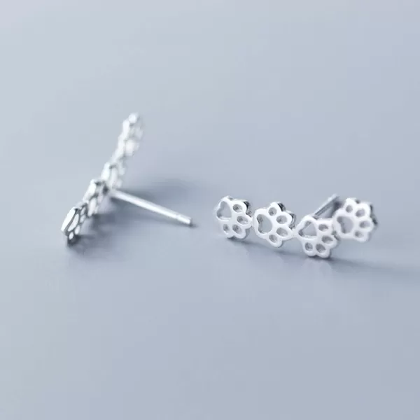 S925 Sterling Silver Puppy Dog Cat Pet Paw Print Cuff Stud Earrings for Women Teen Girls Pierced Ears Climber Crawler 14K White Gold Plated Cute Dainty Kitten Animal Footprint Hypoallergenic JewelryS925 Sterling Silver Puppy Dog Cat Pet Paw Print Cuff Stud Earrings for Women Teen Girls Pierced Ears Climber Crawler 14K White Gold Plated Cute Dainty Kitten Animal Footprint Hypoallergenic Jewelry