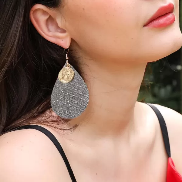 Sequins Leather Teardrop Dangle Earrings for Women Girls Gold Round Queen Coin Big Faux WaterDrop Leathery Statement Drop Hook Dangling Stud Boho Retro Lightweight Jewelry Gifts GreySequins Leather Teardrop Dangle Earrings for Women Girls Gold Round Queen Coin Big Faux WaterDrop Leathery Statement Drop Hook Dangling Stud Boho Retro Lightweight Jewelry Gifts Grey