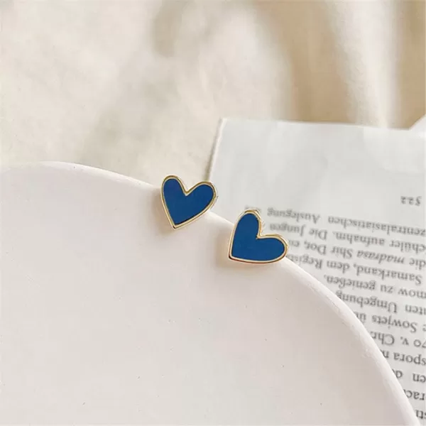 Serenity Love Heart Earrings Stud for Women Girls 925 Sterling Silver Hypoallergenic Blue Enameled Hearted Cartilage Small Studs Tragus Post Fashion Minimalist Valentine Birthday Jewelry Dainty GiftsSerenity Love Heart Earrings Stud for Women Girls 925 Sterling Silver Hypoallergenic Blue Enameled Hearted Cartilage Small Studs Tragus Post Fashion Minimalist Valentine Birthday Jewelry Dainty Gifts