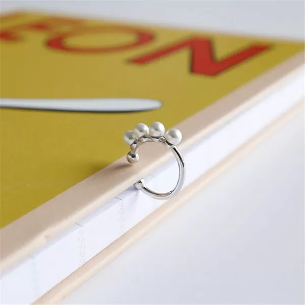 Shell Pearl Cuffs Clip on Earrings for Women Girls 925 Sterling Silver Faux Pearl Huggie Small Hoop Cartilage Cute Bead Wrap NonPierced Ear Dainty Hypoallergenic Minimalist Jewelry Gift4 Faux Pearl