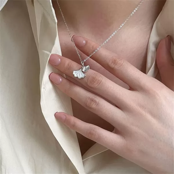 Shell Pearl Ginko Pendant Necklace for Women Girls 925 Sterling Silver Dainty Cute Ginkgo Leaf Charms Drop Link Choker Chain Adjustable 18 Inch Elegant Birthday Wedding Anniversary Jewelry Gift Box 18Shell Pearl Ginko Pendant Necklace for Women Girls 925 Sterling Silver Dainty Cute Ginkgo Leaf Charms Drop Link Choker Chain Adjustable 18 Inch Elegant Birthday Wedding Anniversary Jewelry Gift Box 18