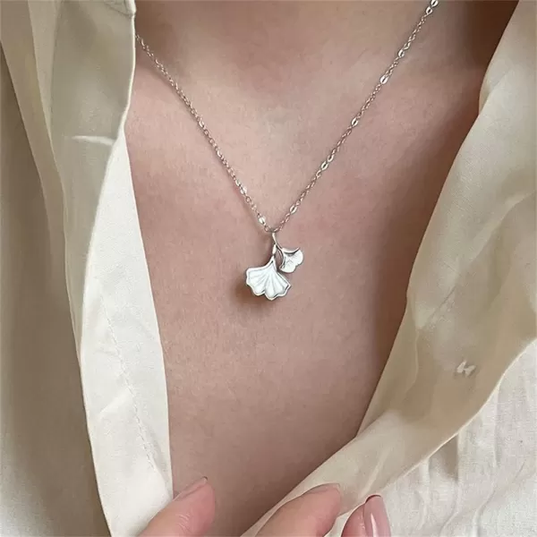 Shell Pearl Ginko Pendant Necklace for Women Girls 925 Sterling Silver Dainty Cute Ginkgo Leaf Charms Drop Link Choker Chain Adjustable 18 Inch Elegant Birthday Wedding Anniversary Jewelry Gift Box 18Shell Pearl Ginko Pendant Necklace for Women Girls 925 Sterling Silver Dainty Cute Ginkgo Leaf Charms Drop Link Choker Chain Adjustable 18 Inch Elegant Birthday Wedding Anniversary Jewelry Gift Box 18