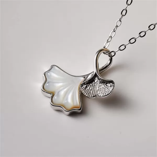 Shell Pearl Ginko Pendant Necklace for Women Girls 925 Sterling Silver Dainty Cute Ginkgo Leaf Charms Drop Link Choker Chain Adjustable 18 Inch Elegant Birthday Wedding Anniversary Jewelry Gift Box 18Shell Pearl Ginko Pendant Necklace for Women Girls 925 Sterling Silver Dainty Cute Ginkgo Leaf Charms Drop Link Choker Chain Adjustable 18 Inch Elegant Birthday Wedding Anniversary Jewelry Gift Box 18