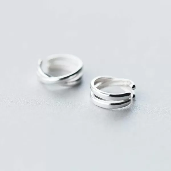 Simple Cuff Wrap Clip Earrings for Women Girls S925 Sterling Silver Double Bands layered X Criss Cross Knot Circle Open Hoop Earrings Minimalist Small Cartilage Non Piercing Fashion Unisex JewelrySimple Cuff Wrap Clip Earrings for Women Girls S925 Sterling Silver Double Bands layered X Criss Cross Knot Circle Open Hoop Earrings Minimalist Small Cartilage Non Piercing Fashion Unisex Jewelry