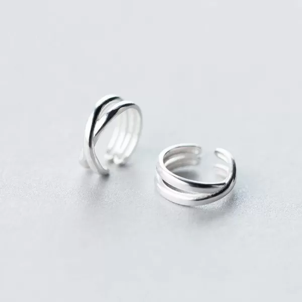 Simple Cuff Wrap Clip Earrings for Women Girls S925 Sterling Silver Double Bands layered X Criss Cross Knot Circle Open Hoop Earrings Minimalist Small Cartilage Non Piercing Fashion Unisex JewelrySimple Cuff Wrap Clip Earrings for Women Girls S925 Sterling Silver Double Bands layered X Criss Cross Knot Circle Open Hoop Earrings Minimalist Small Cartilage Non Piercing Fashion Unisex Jewelry