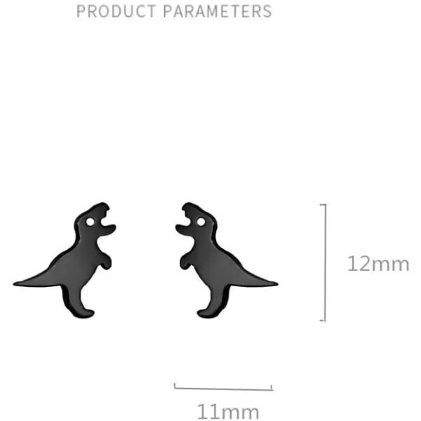 Small Black Dinosaur Stud Earrings for Women Girls Men 925 Sterling Silver Hypoallergenic Tiny Cute Brushed Dragon Brontosaurus Animal Cartilage Tragus Post Fashion Punk PersonalizedSmall Black Dinosaur Stud Earrings for Women Girls Men 925 Sterling Silver Hypoallergenic Tiny Cute Brushed Dragon Brontosaurus Animal Cartilage Tragus Post Fashion Punk Personalized