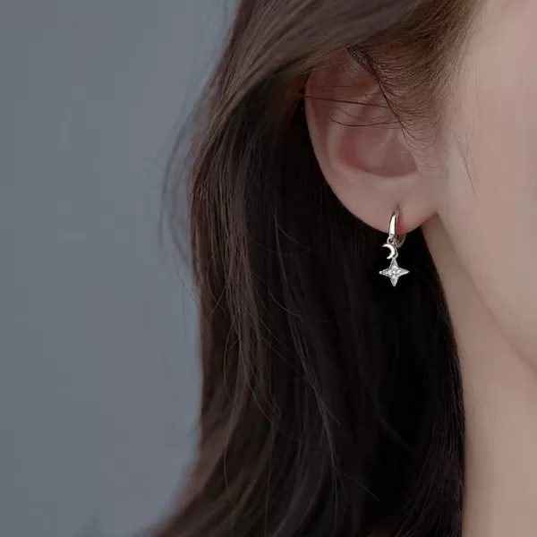 Small Moon Star Dangle Hoop Earrings for Women Girls Silver Plated Hypoallergenic Cute Charms Drop Dangling Huggie Hoops Dainty Christmas Birthday Jewelry GiftsSmall Moon Star Dangle Hoop Earrings for Women Girls Silver Plated Hypoallergenic Cute Charms Drop Dangling Huggie Hoops Dainty Christmas Birthday Jewelry Gifts