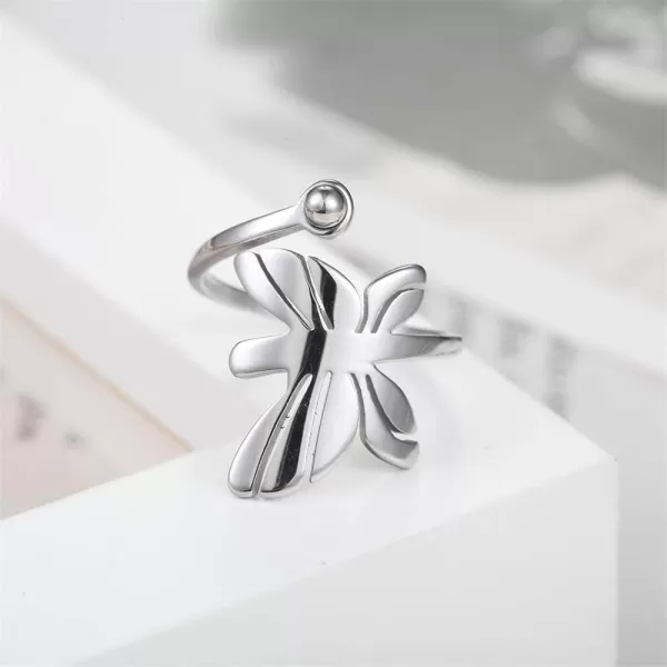 Stacking Butterfly Bead Stainless Steel Statement Ring for Women Girls Adjustable Open Band High Polished Comfor Fit Animal Wings Finger Rings Vintage Jewelry Birthday Holiday Gift for Mom SisterStacking Butterfly Bead Stainless Steel Statement Ring for Women Girls Adjustable Open Band High Polished Comfor Fit Animal Wings Finger Rings Vintage Jewelry Birthday Holiday Gift for Mom Sister