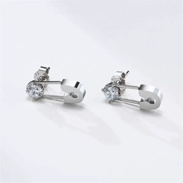 Stainless Steel Safety Pin Dangle Hoop Small Cubic Zirconia Stud Earrings for Women Girls Men Dainty CZ Geometric Studs Cartilage Tragus Post Hypoallergenic Fashion Personalized Punk Jewelry SilverStainless Steel Safety Pin Dangle Hoop Small Cubic Zirconia Stud Earrings for Women Girls Men Dainty CZ Geometric Studs Cartilage Tragus Post Hypoallergenic Fashion Personalized Punk Jewelry Silver