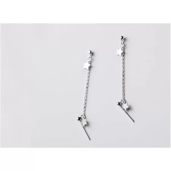 Star Double Piercing Tassel Chain Drop Dangle Cartilage Ball Bead Stud Earrings for Women Girls S925 Sterling Silver Double Stars 2 Hole Helix Tragus Post Pin Fashion Cute Birthday Christmas GiftsStar Double Piercing Tassel Chain Drop Dangle Cartilage Ball Bead Stud Earrings for Women Girls S925 Sterling Silver Double Stars 2 Hole Helix Tragus Post Pin Fashion Cute Birthday Christmas Gifts