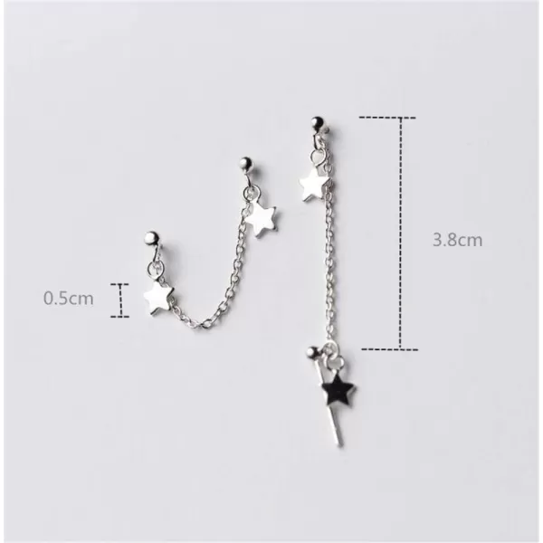 Star Double Piercing Tassel Chain Drop Dangle Cartilage Ball Bead Stud Earrings for Women Girls S925 Sterling Silver Double Stars 2 Hole Helix Tragus Post Pin Fashion Cute Birthday Christmas GiftsStar Double Piercing Tassel Chain Drop Dangle Cartilage Ball Bead Stud Earrings for Women Girls S925 Sterling Silver Double Stars 2 Hole Helix Tragus Post Pin Fashion Cute Birthday Christmas Gifts