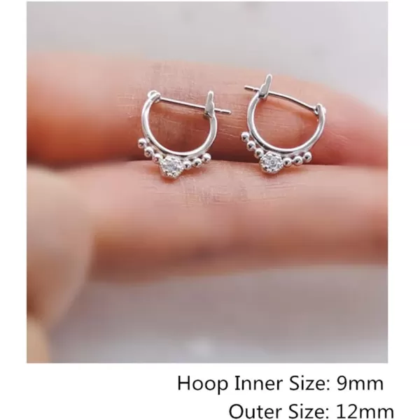 Sterling Silver Boho Huggie Hoop Earrings for Women Girls Fashion Minimalist CZ Leverback ClickTop Small Hoops Earring Dainty Jewelry Ball BeadSterling Silver Boho Huggie Hoop Earrings for Women Girls Fashion Minimalist CZ Leverback ClickTop Small Hoops Earring Dainty Jewelry Ball Bead