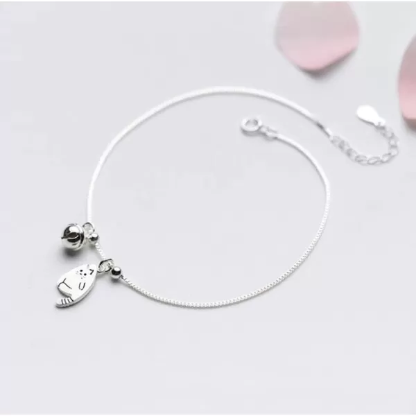 Sterling Silver Cute Cat Anklets for Women Teen Girls Charm Boho Ankle Bracelet Ball Bead Bell Dangling Adjustable Box Chains Beach Wedding Foot Jewelry Birthday Christmas Gifts for Daughter 9 inchSterling Silver Cute Cat Anklets for Women Teen Girls Charm Boho Ankle Bracelet Ball Bead Bell Dangling Adjustable Box Chains Beach Wedding Foot Jewelry Birthday Christmas Gifts for Daughter 9 inch