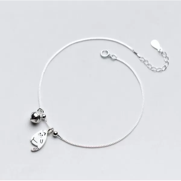 Sterling Silver Cute Cat Anklets for Women Teen Girls Charm Boho Ankle Bracelet Ball Bead Bell Dangling Adjustable Box Chains Beach Wedding Foot Jewelry Birthday Christmas Gifts for Daughter 9 inchSterling Silver Cute Cat Anklets for Women Teen Girls Charm Boho Ankle Bracelet Ball Bead Bell Dangling Adjustable Box Chains Beach Wedding Foot Jewelry Birthday Christmas Gifts for Daughter 9 inch