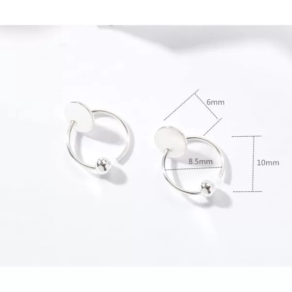 Sterling Silver Disc Drop Dangle Ball Bead Small Hoop Earrings for Women Girls Huggie Endless Round Hoops Cartilage Helix Stud Tragus Minimalist Sleeper Pierced Ear Nickel Free 8mmpolished silver