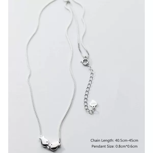 Sterling Silver Fish Necklace for Women Teen Girls Lovers Cute Polished Kissing Fishes Pisces Charm Pendant Choker Necklace Adjustable Chain 18 Fashion Jewelry Delicate Birthday Christmas ValentineSterling Silver Fish Necklace for Women Teen Girls Lovers Cute Polished Kissing Fishes Pisces Charm Pendant Choker Necklace Adjustable Chain 18 Fashion Jewelry Delicate Birthday Christmas Valentine