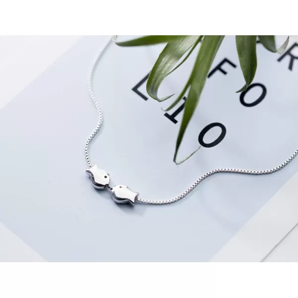 Sterling Silver Fish Necklace for Women Teen Girls Lovers Cute Polished Kissing Fishes Pisces Charm Pendant Choker Necklace Adjustable Chain 18 Fashion Jewelry Delicate Birthday Christmas ValentineSterling Silver Fish Necklace for Women Teen Girls Lovers Cute Polished Kissing Fishes Pisces Charm Pendant Choker Necklace Adjustable Chain 18 Fashion Jewelry Delicate Birthday Christmas Valentine