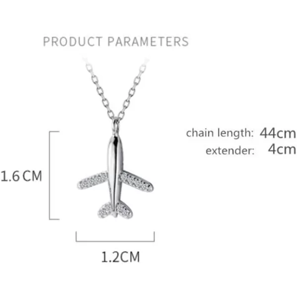 Tiny Crystal Airplane Pendant Necklace for Women Teen Girls 925 Sterling Silver 18K White Gold Plated Huggie Diamond Plane Free Fly Wings Drop Choker Y Necklace Chain Lightweight Fashion JewelryTiny Crystal Airplane Pendant Necklace for Women Teen Girls 925 Sterling Silver 18K White Gold Plated Huggie Diamond Plane Free Fly Wings Drop Choker Y Necklace Chain Lightweight Fashion Jewelry