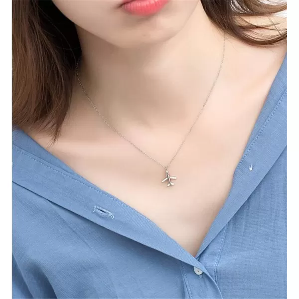 Tiny Crystal Airplane Pendant Necklace for Women Teen Girls 925 Sterling Silver 18K White Gold Plated Huggie Diamond Plane Free Fly Wings Drop Choker Y Necklace Chain Lightweight Fashion JewelryTiny Crystal Airplane Pendant Necklace for Women Teen Girls 925 Sterling Silver 18K White Gold Plated Huggie Diamond Plane Free Fly Wings Drop Choker Y Necklace Chain Lightweight Fashion Jewelry