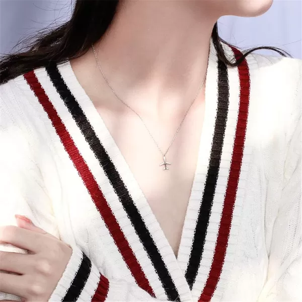 Tiny Crystal Airplane Pendant Necklace for Women Teen Girls 925 Sterling Silver 18K White Gold Plated Huggie Diamond Plane Free Fly Wings Drop Choker Y Necklace Chain Lightweight Fashion JewelryTiny Crystal Airplane Pendant Necklace for Women Teen Girls 925 Sterling Silver 18K White Gold Plated Huggie Diamond Plane Free Fly Wings Drop Choker Y Necklace Chain Lightweight Fashion Jewelry