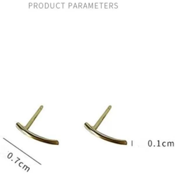 Tiny Curved Bar Stud Earrings for Women Girls 925 Sterling Silver Hypoallergenic Mini Cute Arc Bars Cartilage 20g Studs Tragus Post Minimalist Geometrical Body Piercing JewelrySilver