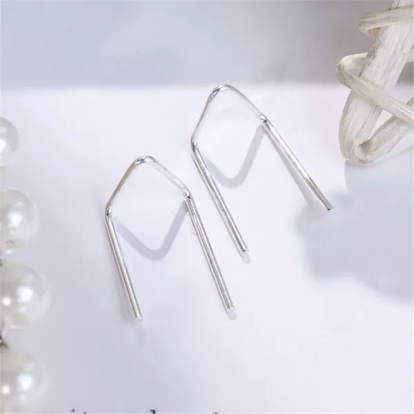 Tiny Double Piercing Earrings for Women Girls Men S925 Sterling Silver Minimalist Bar Threader Stud Safety Pin 2 Hole Earlobe Hook Fashion Hypoallergenic Geometric Lightweight JewelryTiny Double Piercing Earrings for Women Girls Men S925 Sterling Silver Minimalist Bar Threader Stud Safety Pin 2 Hole Earlobe Hook Fashion Hypoallergenic Geometric Lightweight Jewelry