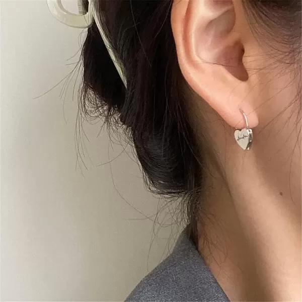 Tiny Heart Safety Pin Small Hoop Earrings for Women Girls 925 Sterling Silver Hypoallergenic Cute Love Heartbeat Podlock Cartilage Nickel Free JewelryTiny Heart Safety Pin Small Hoop Earrings for Women Girls 925 Sterling Silver Hypoallergenic Cute Love Heartbeat Podlock Cartilage Nickel Free Jewelry