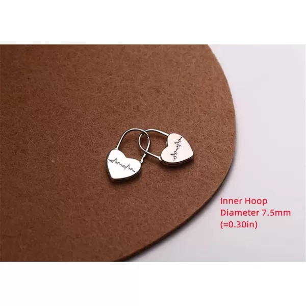 Tiny Heart Safety Pin Small Hoop Earrings for Women Girls 925 Sterling Silver Hypoallergenic Cute Love Heartbeat Podlock Cartilage Nickel Free JewelryTiny Heart Safety Pin Small Hoop Earrings for Women Girls 925 Sterling Silver Hypoallergenic Cute Love Heartbeat Podlock Cartilage Nickel Free Jewelry