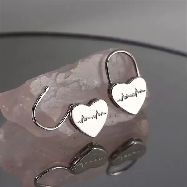 Tiny Heart Safety Pin Small Hoop Earrings for Women Girls 925 Sterling Silver Hypoallergenic Cute Love Heartbeat Podlock Cartilage Nickel Free JewelryTiny Heart Safety Pin Small Hoop Earrings for Women Girls 925 Sterling Silver Hypoallergenic Cute Love Heartbeat Podlock Cartilage Nickel Free Jewelry