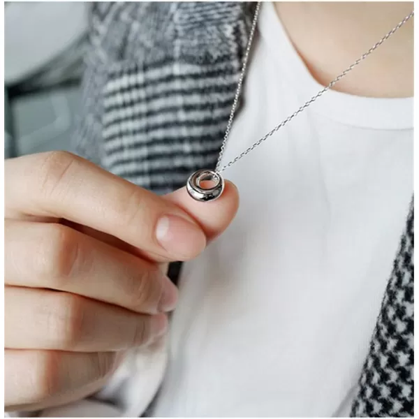 Tiny Moon Necklace for Women Teen Girls Sterling Silver Minimalist Simple Mini Full Moon Karma Open Circle Orbit Necklace Polished Cute Pendant Choker Necklace Adjustable Chain Jewelry White GoldTiny Moon Necklace for Women Teen Girls Sterling Silver Minimalist Simple Mini Full Moon Karma Open Circle Orbit Necklace Polished Cute Pendant Choker Necklace Adjustable Chain Jewelry White Gold