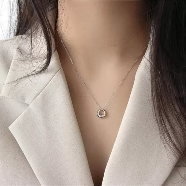Tiny Moon Necklace for Women Teen Girls Sterling Silver Minimalist Simple Mini Full Moon Karma Open Circle Orbit Necklace Polished Cute Pendant Choker Necklace Adjustable Chain Jewelry White GoldTiny Moon Necklace for Women Teen Girls Sterling Silver Minimalist Simple Mini Full Moon Karma Open Circle Orbit Necklace Polished Cute Pendant Choker Necklace Adjustable Chain Jewelry White Gold