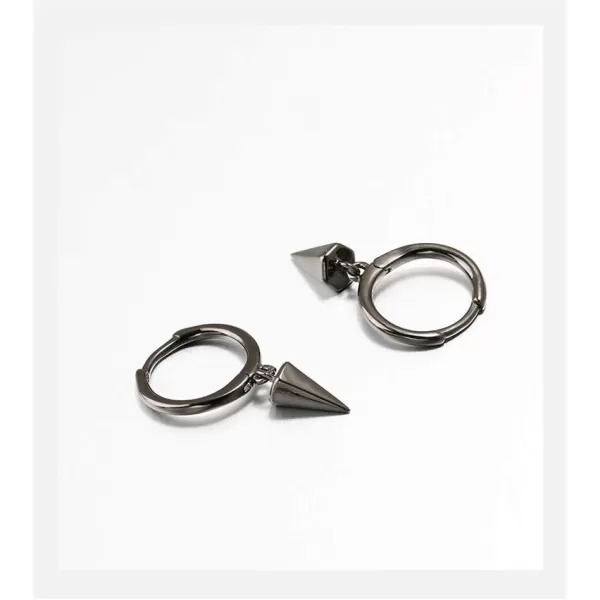 Tiny Punk Spike Dangle Drop Hoop Earrings for Women Teen Girls Men Sterling Silver Charms Hoops Cuff Cartilage Stud Tragus Helix Wrap Minimalist Geometric Earrings Hypoallergenic Fashion Personalizedblack
