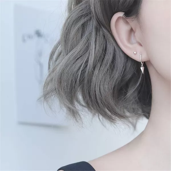 Tiny Punk Spike Dangle Drop Hoop Earrings for Women Teen Girls Men Sterling Silver Charms Hoops Cuff Cartilage Stud Tragus Helix Wrap Minimalist Geometric Earrings Hypoallergenic Fashion Personalizedsilver