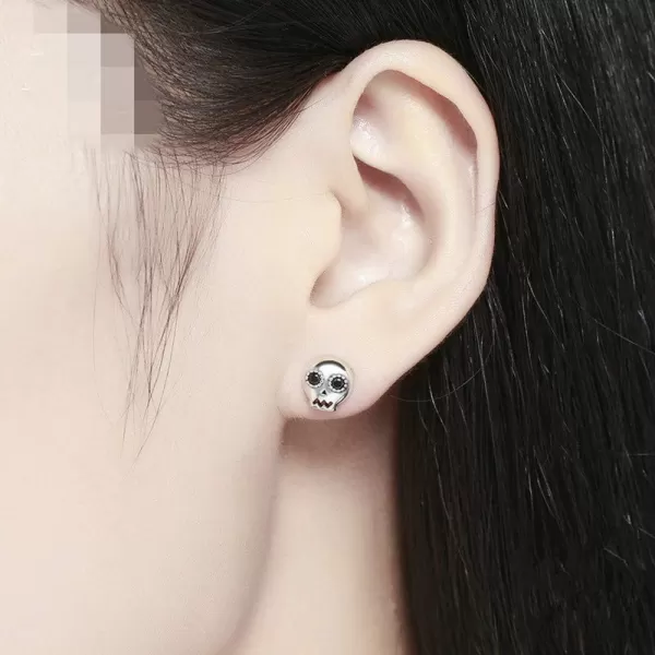 Tiny Skull Stud Earrings for Women Girls Men 925 Sterling Silver Black Crystal Eye Devil Ghost Studs Tragus Hypoallergenic Fashion Punk Post Pin Unisex Halloween GiftsTiny Skull Stud Earrings for Women Girls Men 925 Sterling Silver Black Crystal Eye Devil Ghost Studs Tragus Hypoallergenic Fashion Punk Post Pin Unisex Halloween Gifts
