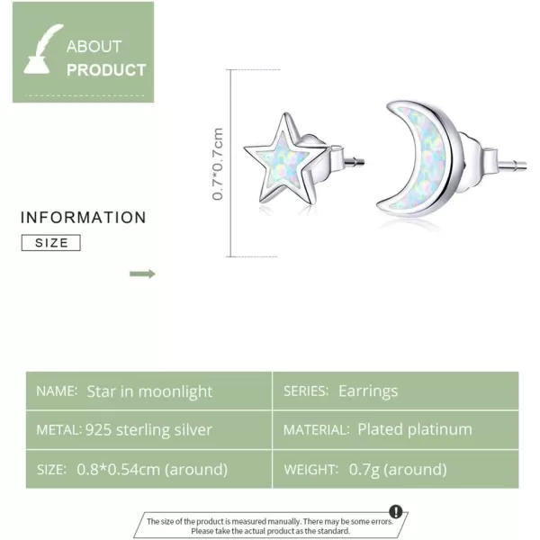 Tiny Synthetic Opal Moon Star Stud Earrings for Women Girls 925 Sterling Silver Hypoallergenic Minimalist Small Cute Crescent Studs Tragus Luck Stars Post Sensitive Ear Dainty Christmas Birthday GiftTiny Synthetic Opal Moon Star Stud Earrings for Women Girls 925 Sterling Silver Hypoallergenic Minimalist Small Cute Crescent Studs Tragus Luck Stars Post Sensitive Ear Dainty Christmas Birthday Gift